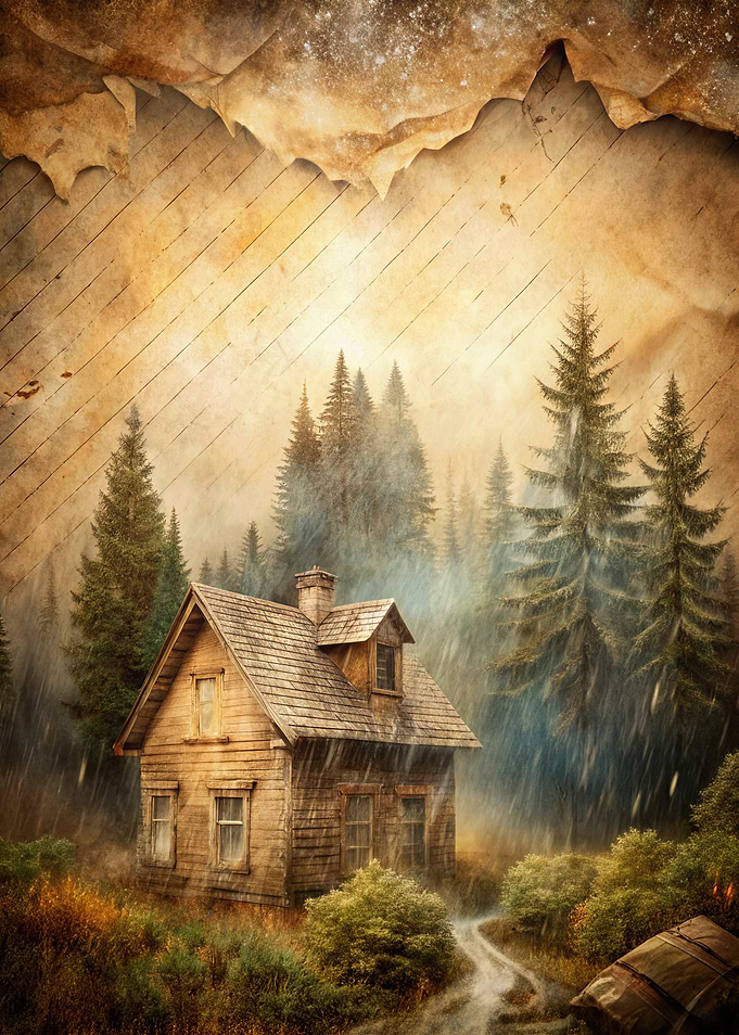 Cabin in the Woods Rainy Day