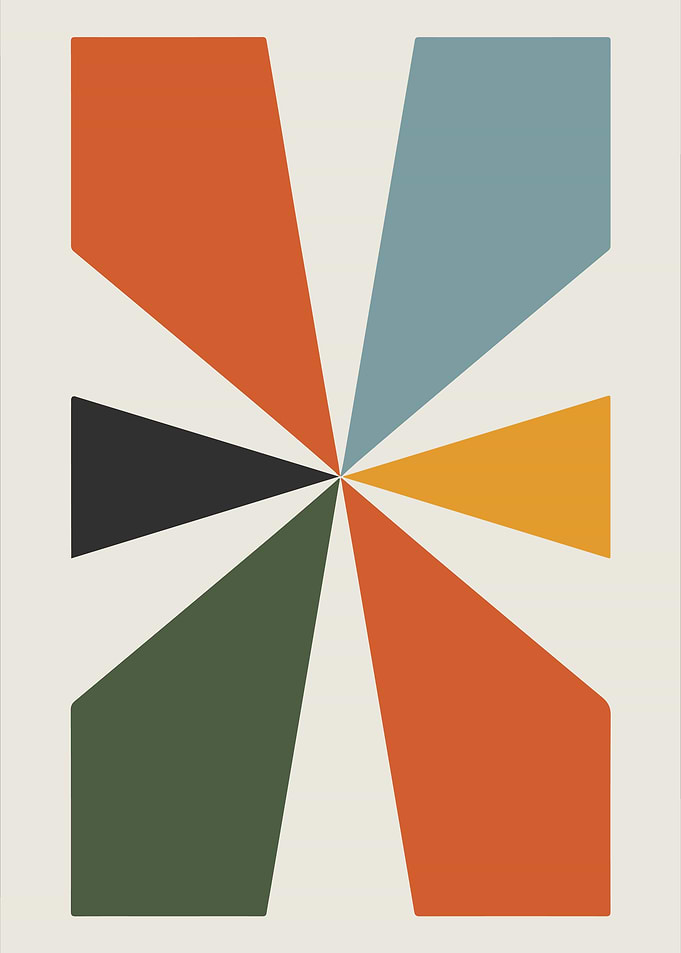Abstract Geometric Color Wheel Design