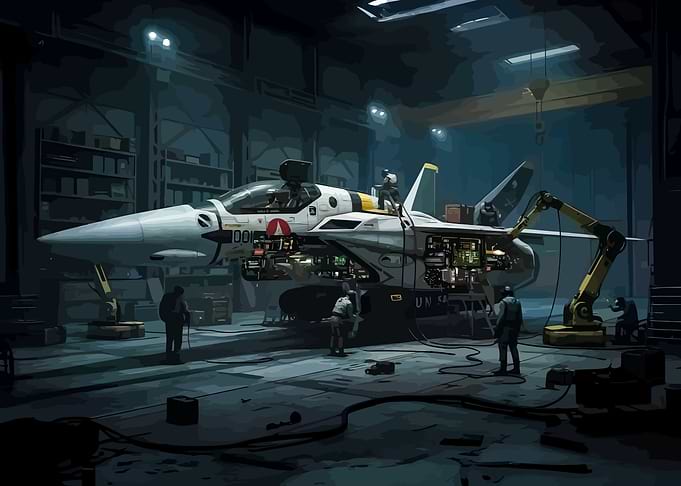 Macross Aircraft Maintenance in Hangar