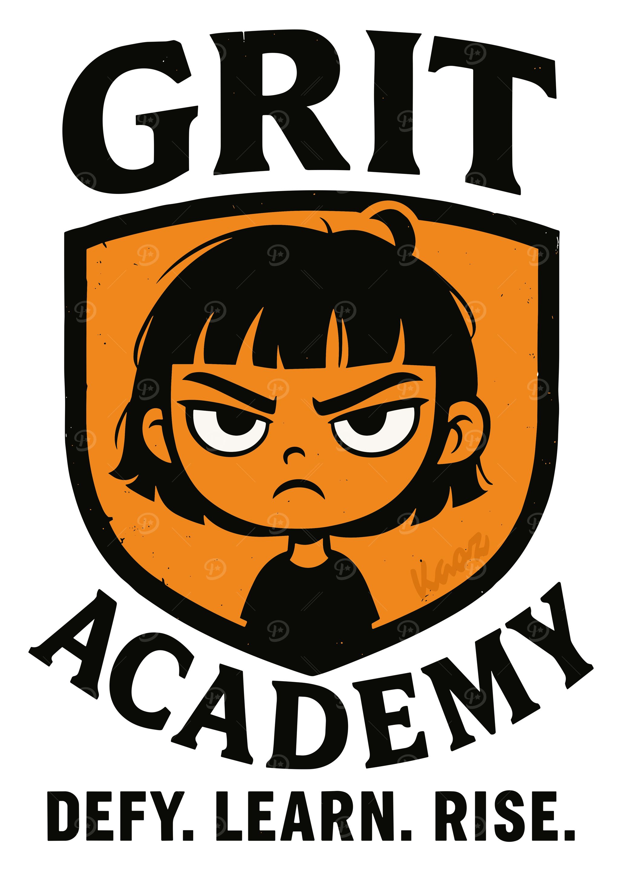 Grit Academy Cartoon Girl Illustration