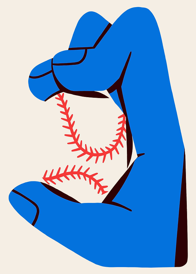 Baseball in Hand Illustration