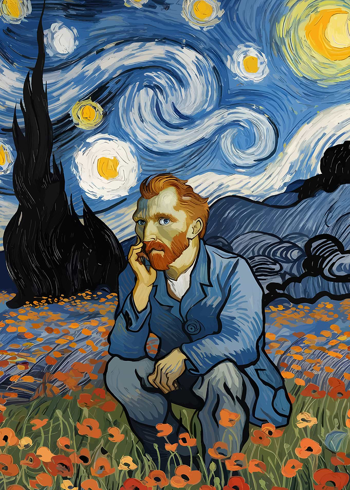 Van Gogh in Starry Night Style