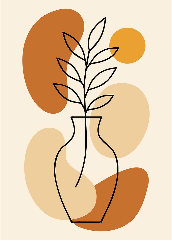 Minimalist Plant in Vase Illustration