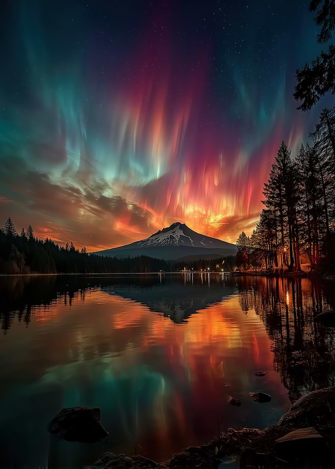Aurora Borealis Mount Hood