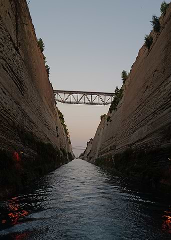 Corinth Canal with Bridge