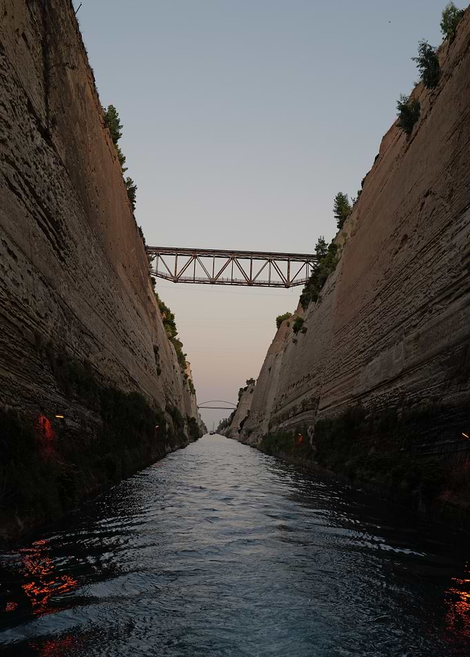 Corinth Canal with Bridge