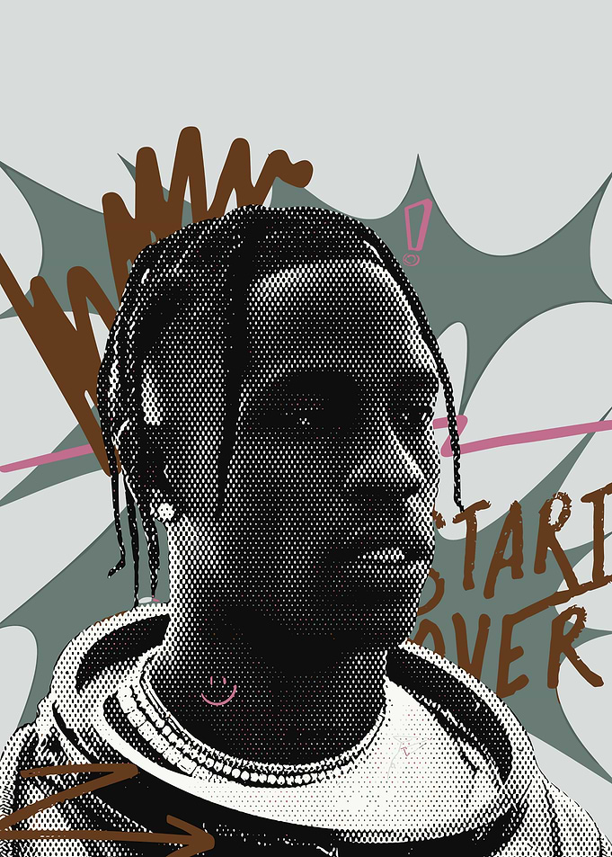 Travis Scott Pop Art Portrait