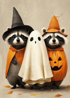 Halloween Raccoons