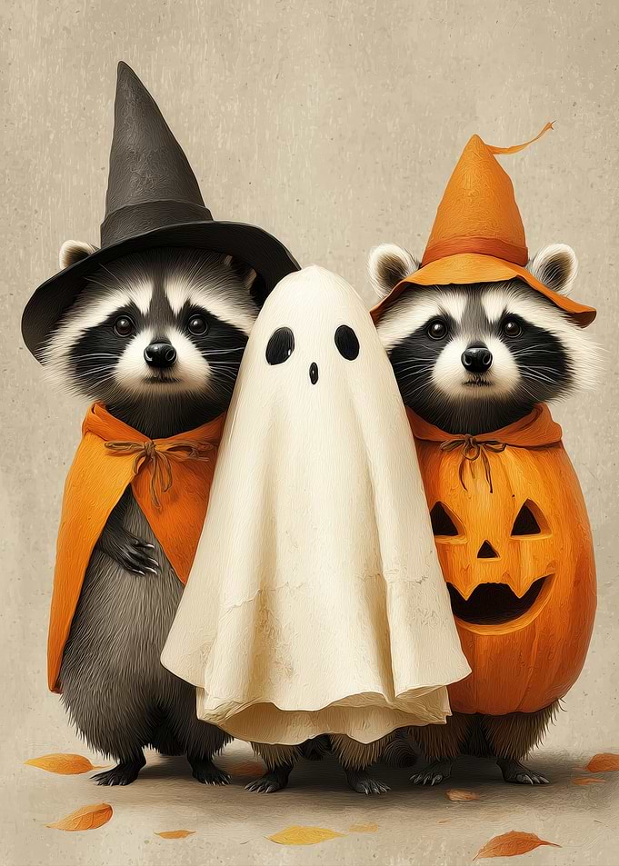 Halloween Raccoons