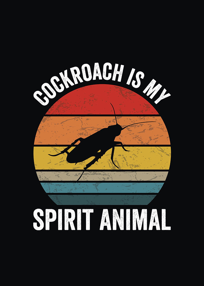 Cockroach Spirit Animal Retro Design