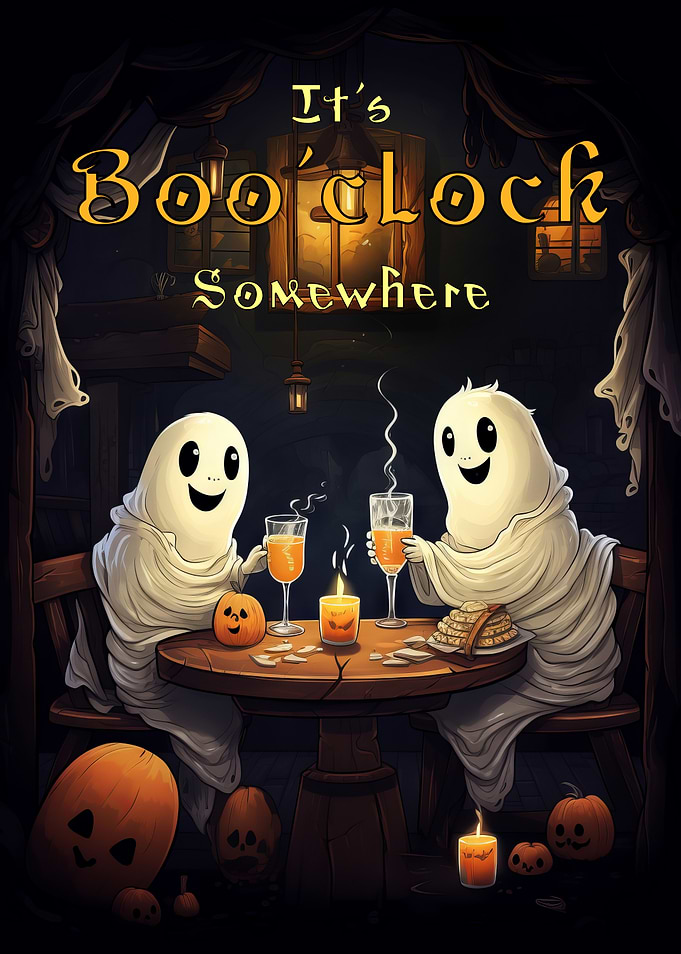 Halloween Ghosts at the Bar
