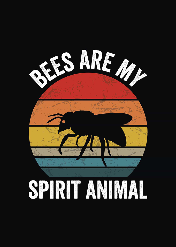 Bees Are My Spirit Animal Retro Design