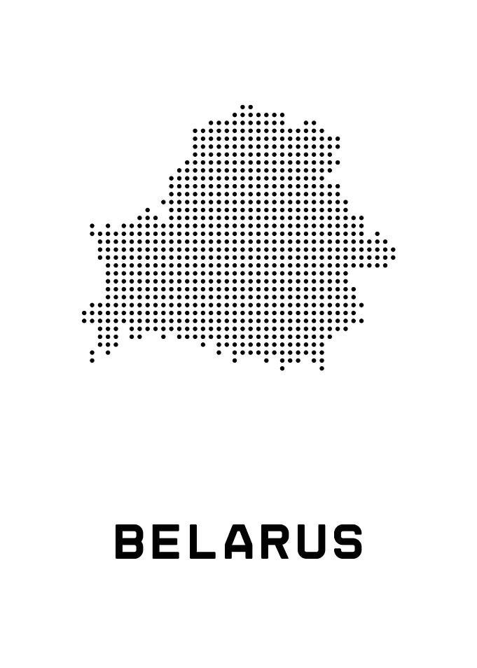 Belarus Map Dotted - White Background