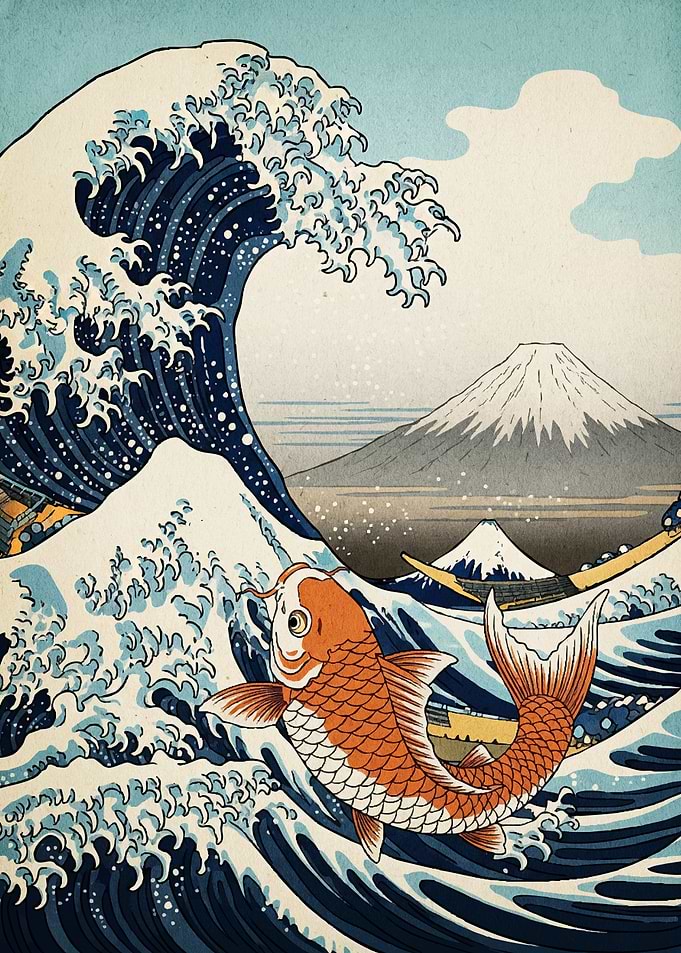 Koi Fish and Great Wave