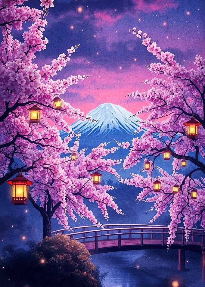 Cherry Blossoms Mountain