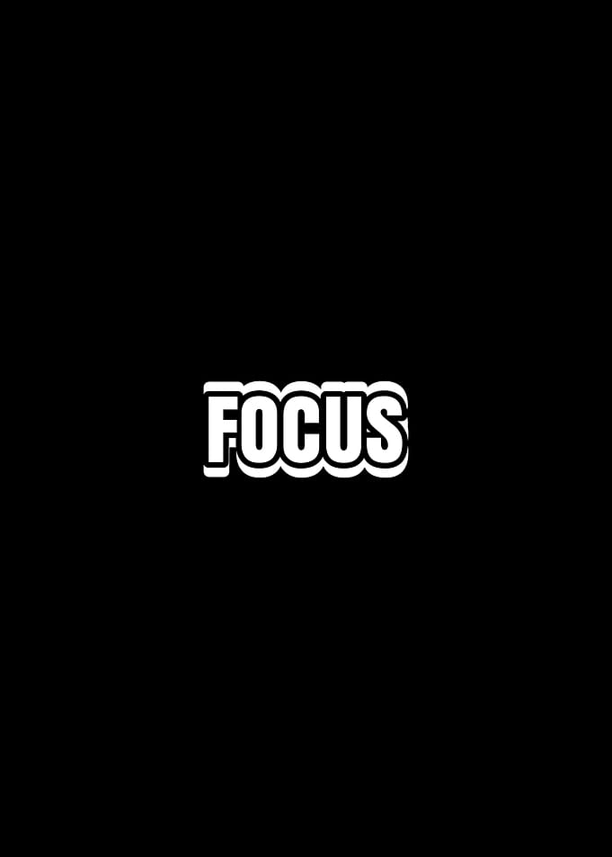 Focus Text on Black Background