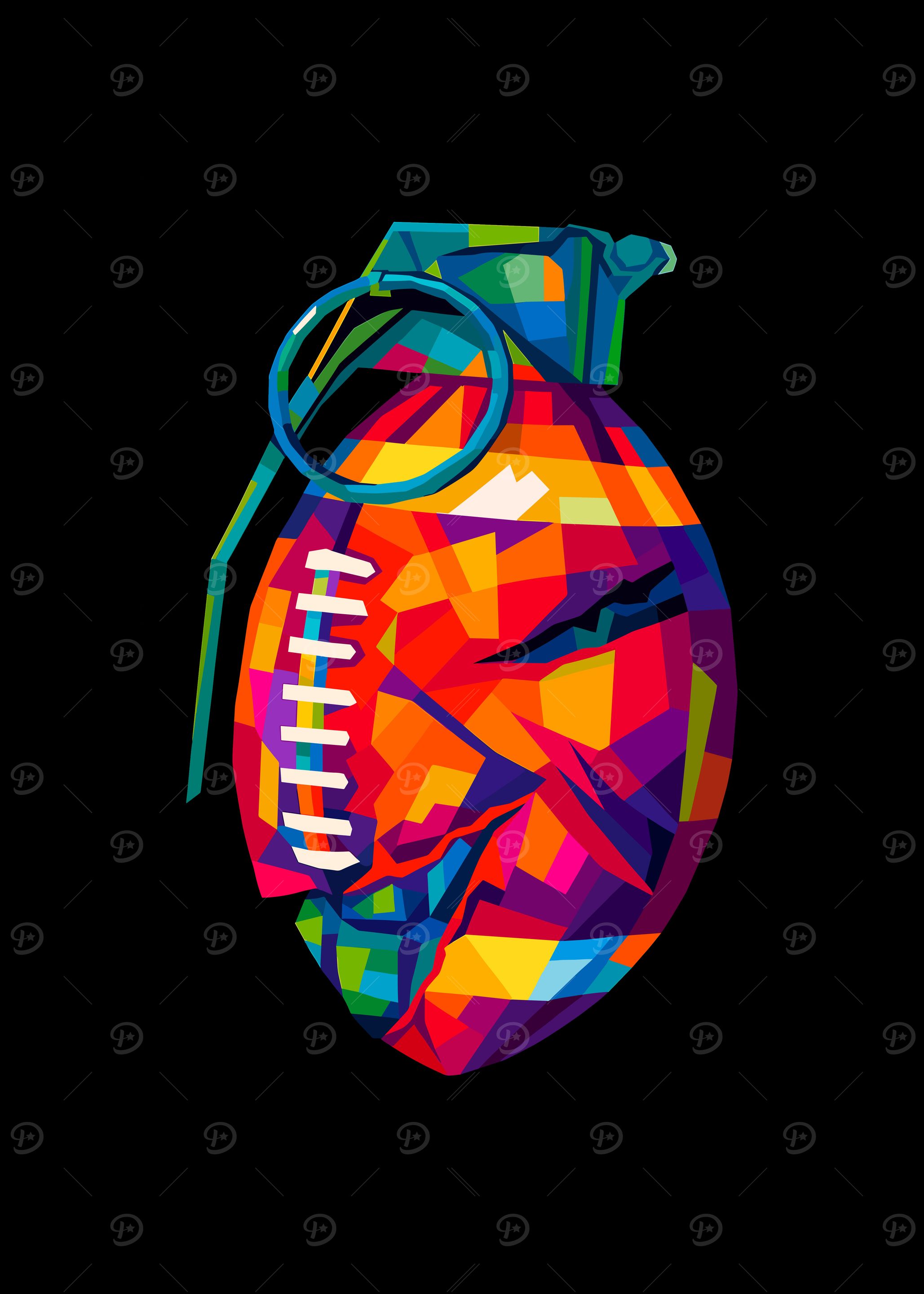 Pop Art Grenade Football Hybrid