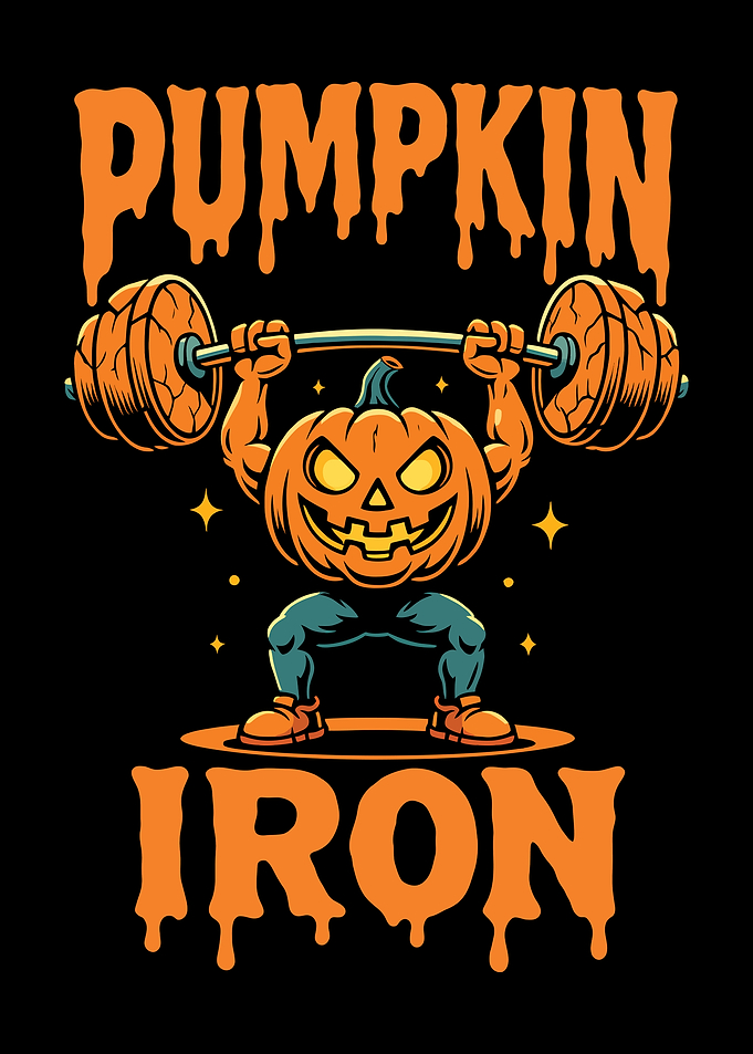 Pumpkin Iron Halloween Gym Cartoon