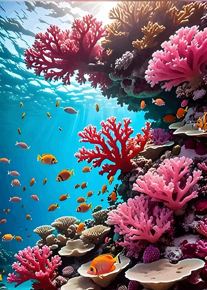 Vibrant Coral Reef with Fish