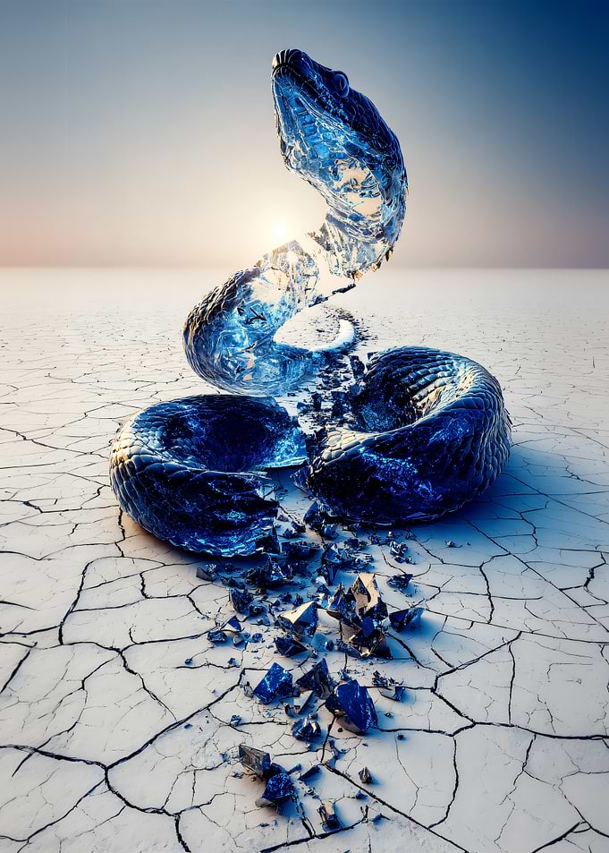 Snake on Cracked Earth