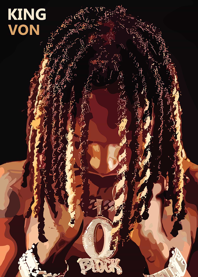 King Von Portrait Digital Art