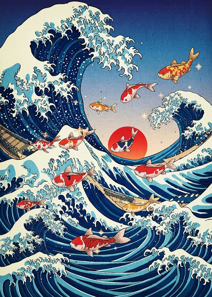 Koi Fish Great Wave