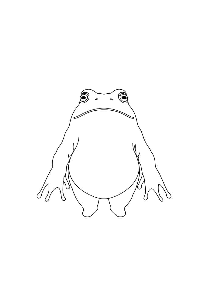 Funny Frog Minimalist Line Art