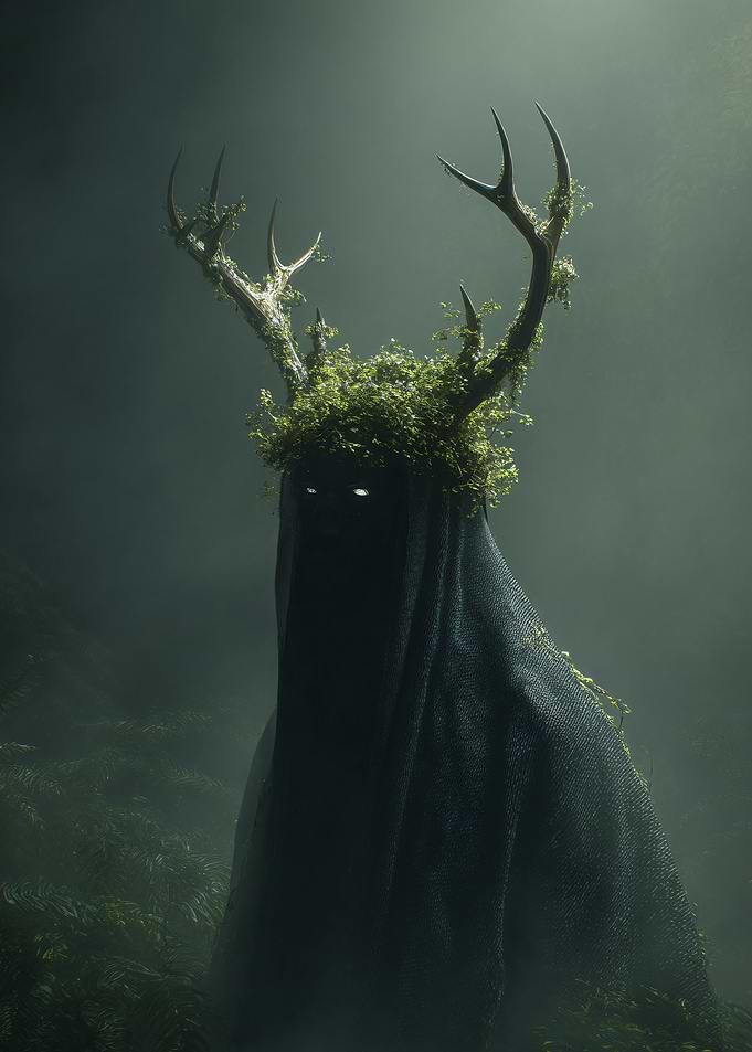 Mysterious Forest Entity with Antlers