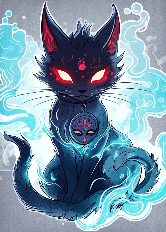 Mystical Cat with Glowing Aura