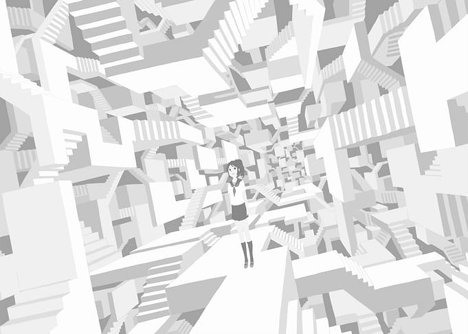 Endless Staircase with Anime Girl