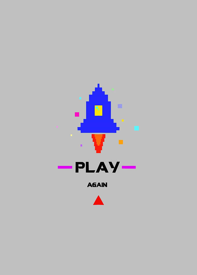 Pixel Art Rocket Play Again