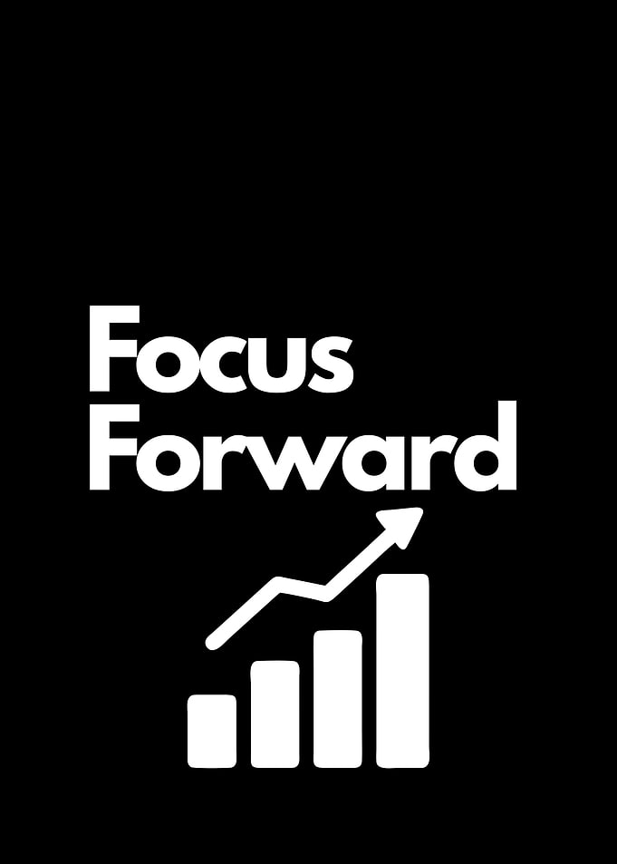Focus Forward Graphic with Rising Bar Chart