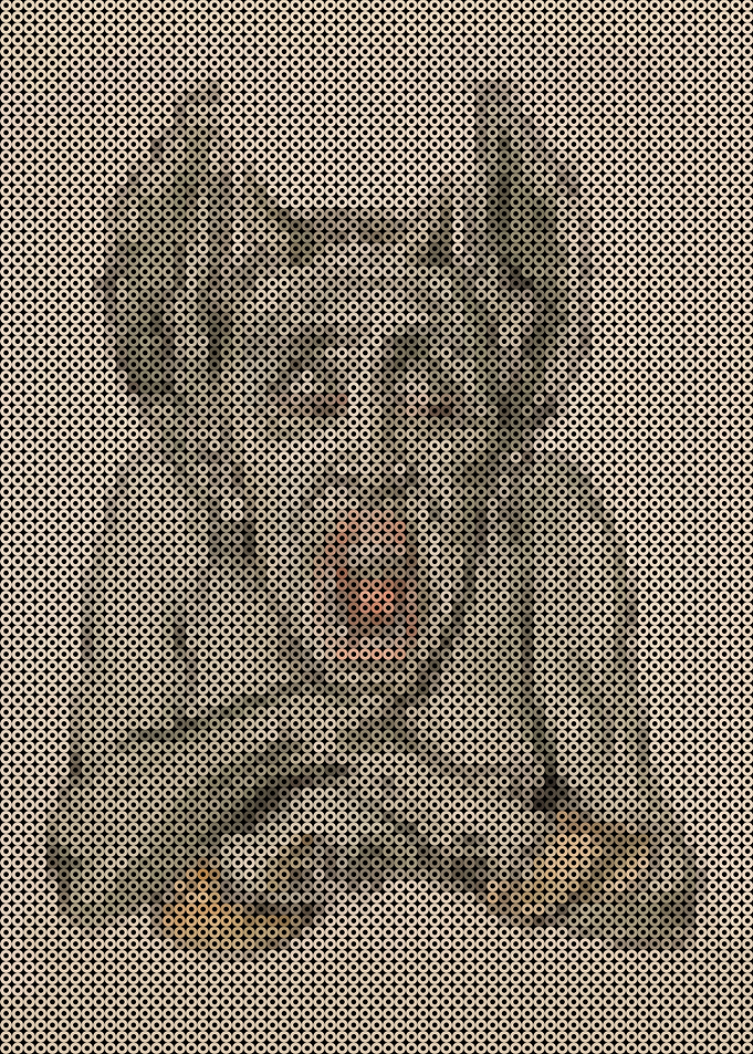 Bust of the devil with an open mouth