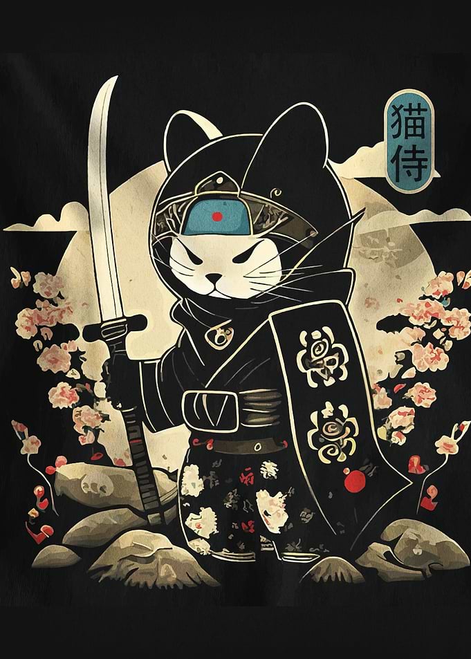 Samurai Cat Illustration