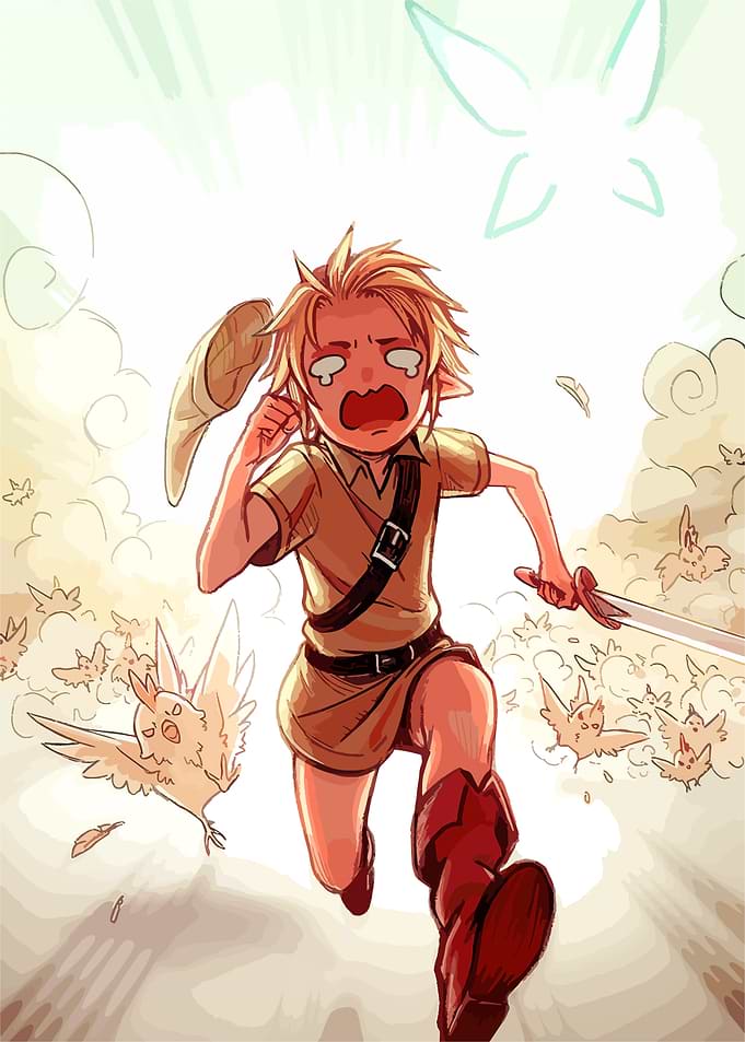 Crying Link Running from Cuccos