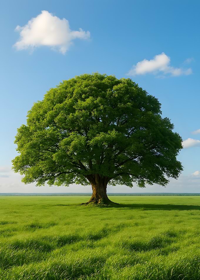Lone Tree in a Green Field