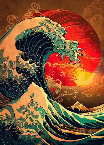 Great Wave Kanagawa Inspired Art
