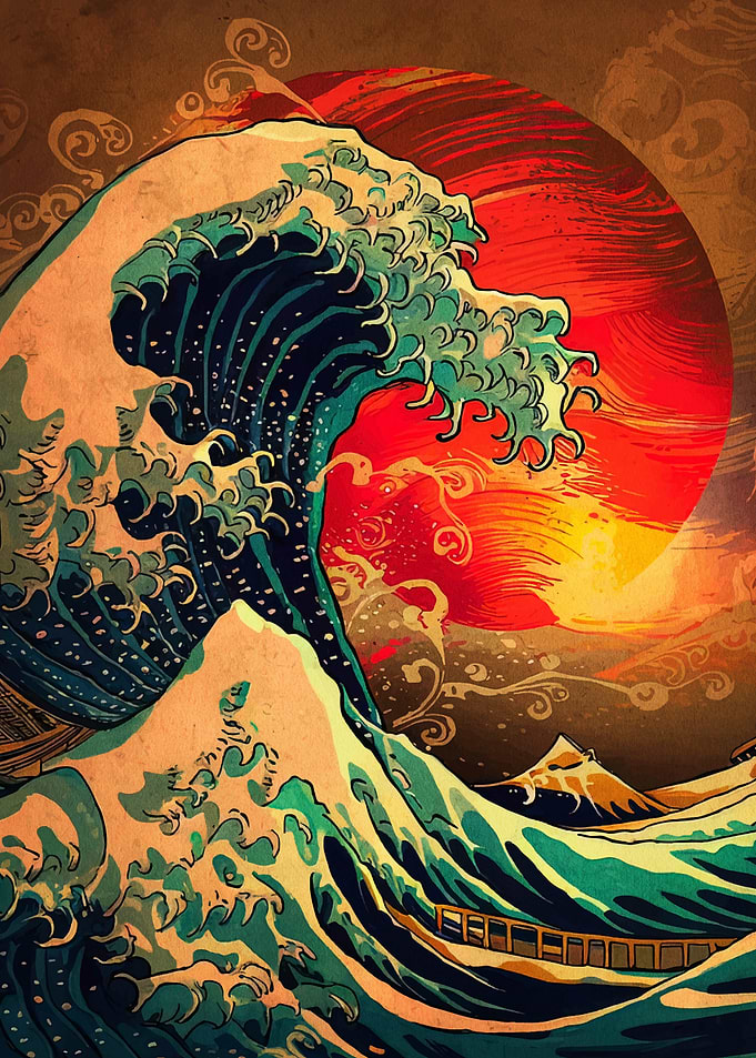 Great Wave Kanagawa Inspired Art
