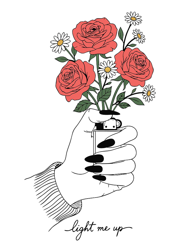 Floral Lighter Illustration