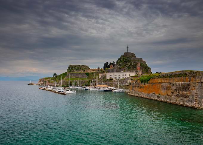 Corfu Old Fortress and Harbor View, Greece