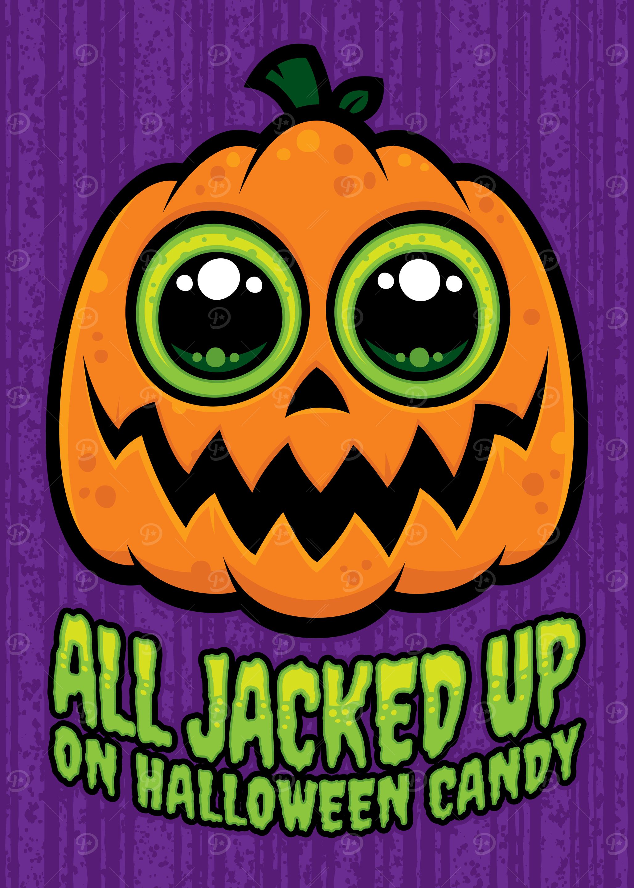 All Jacked Up on Halloween Candy Funny Pumpkin Design