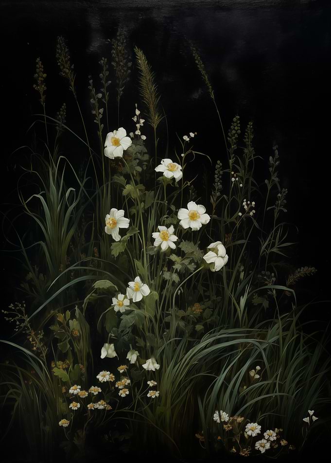 Dark Floral Flowers Night