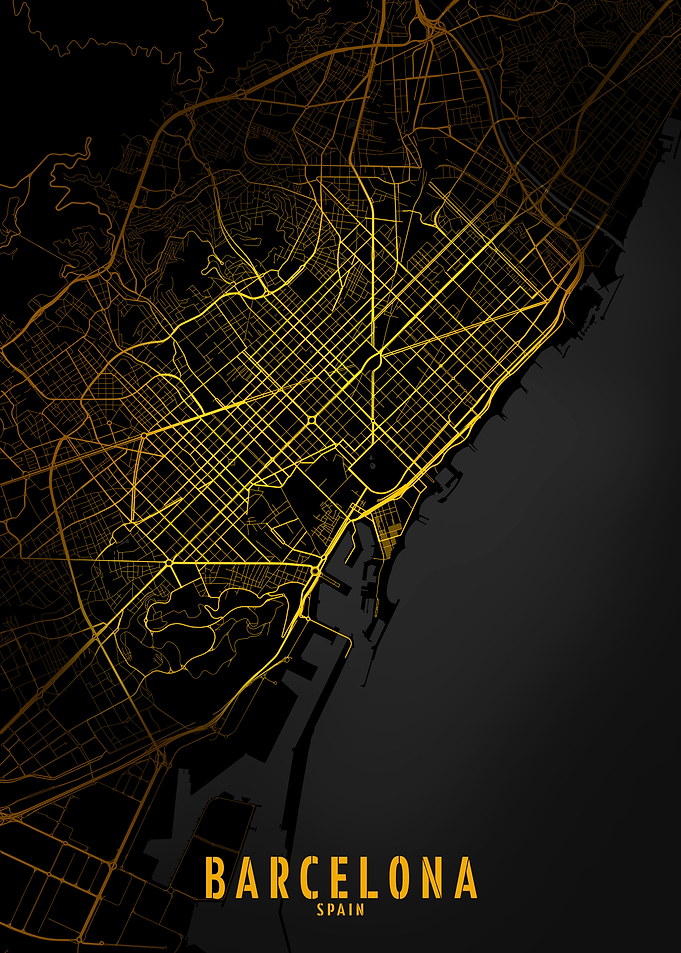 Barcelona Golden City Map