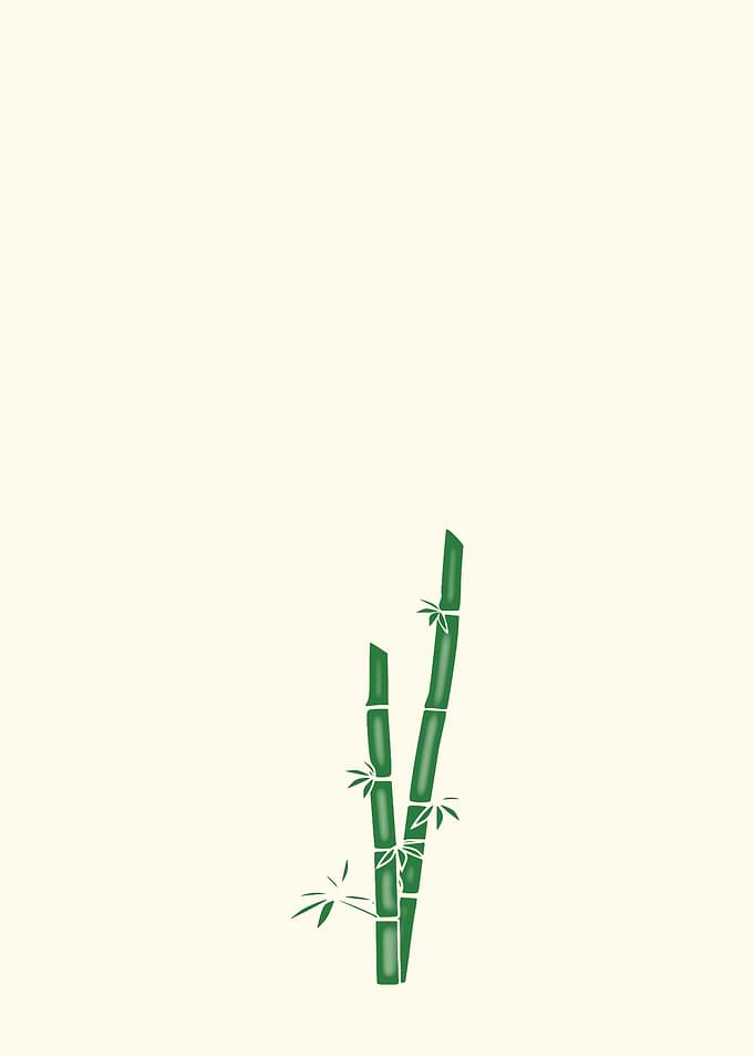 Minimalist Bamboo Stalks on Cream Background