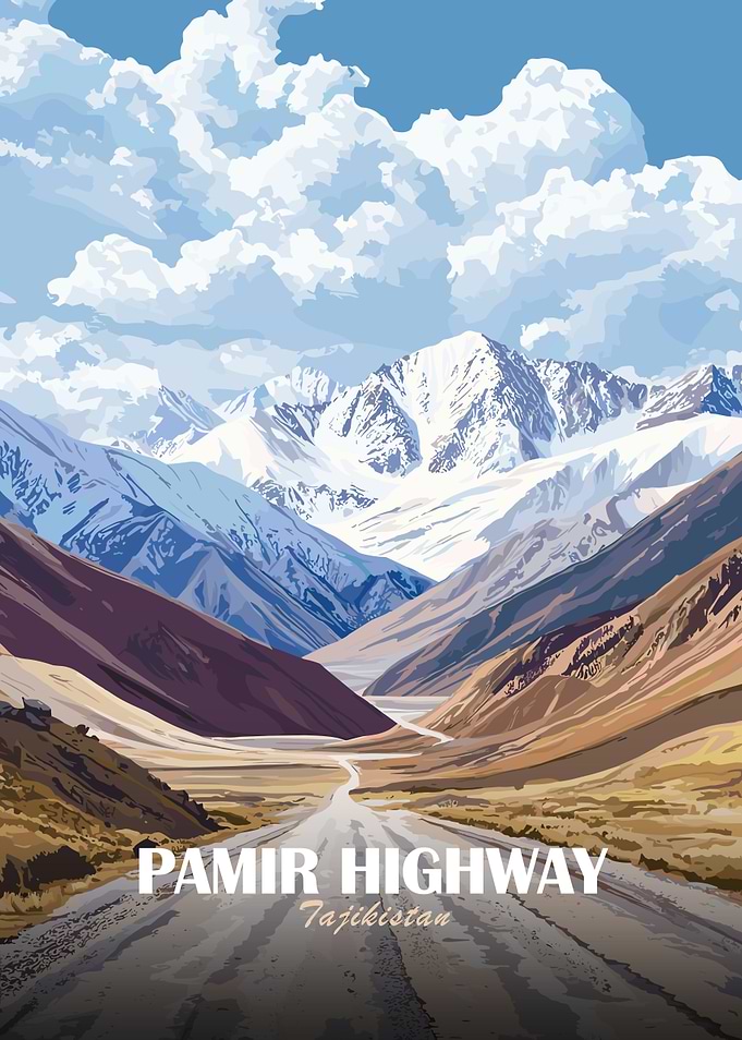 Pamir Highway, Tajikistan Landscape Art