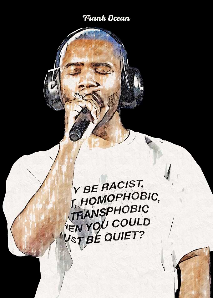 Frank Ocean Portrait with Text Tee