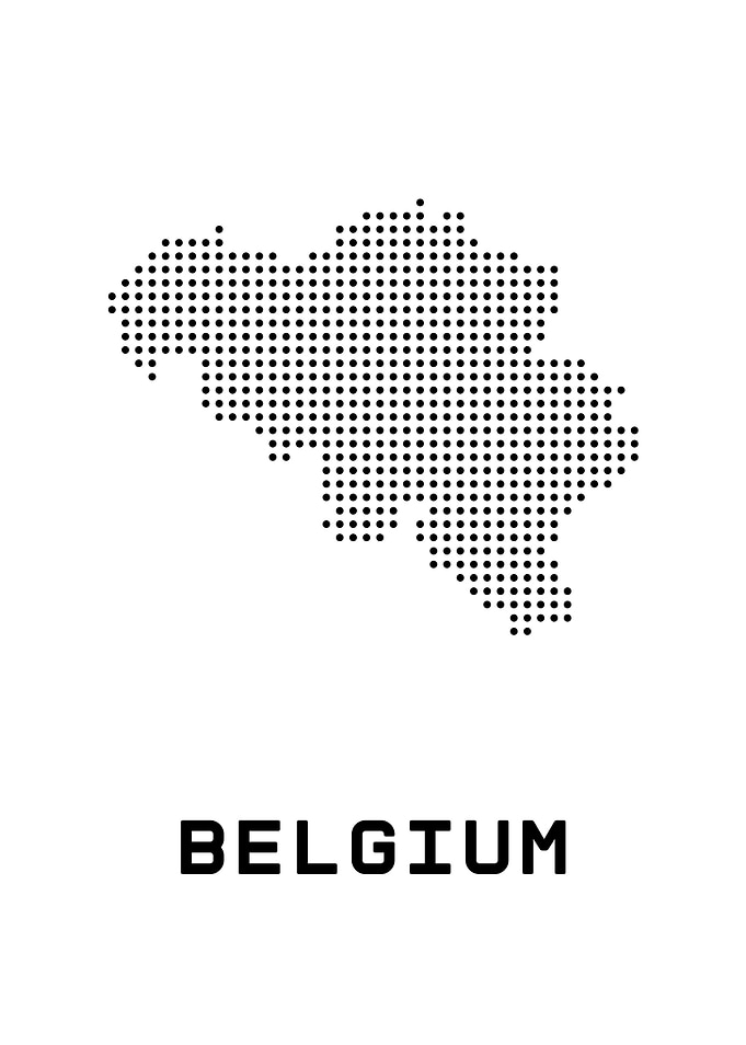 Belgium Map Dotted - White Background