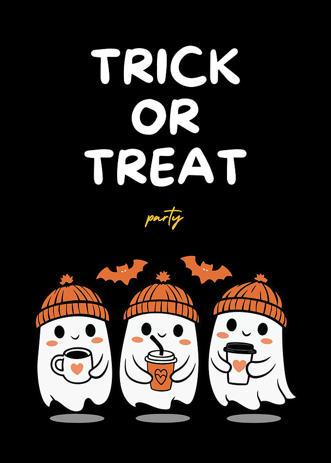 Cute Halloween Ghosts Trick or Treat Party
