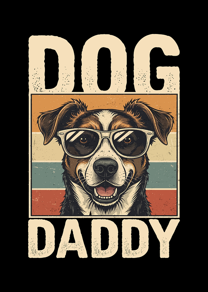Dog Daddy Retro Art