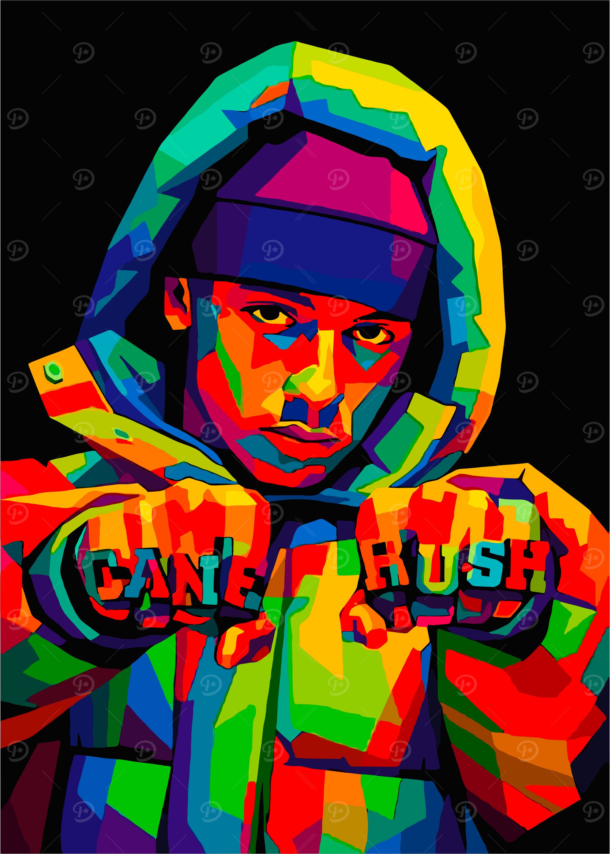 Colorful Cane Rush Portrait